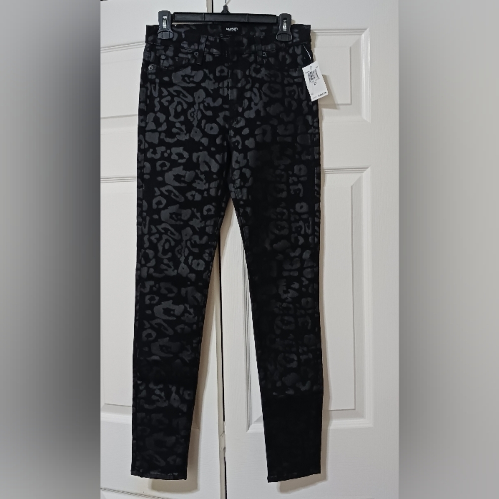Hudson Barbara High Waist Super Skinny Jeans Sz 27 Black Print - Picture 3 of 14